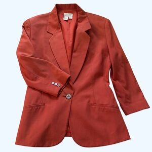 Episode Carolyn Wight Freeman Silk Blend Blazer Career Coral Orange Size 8